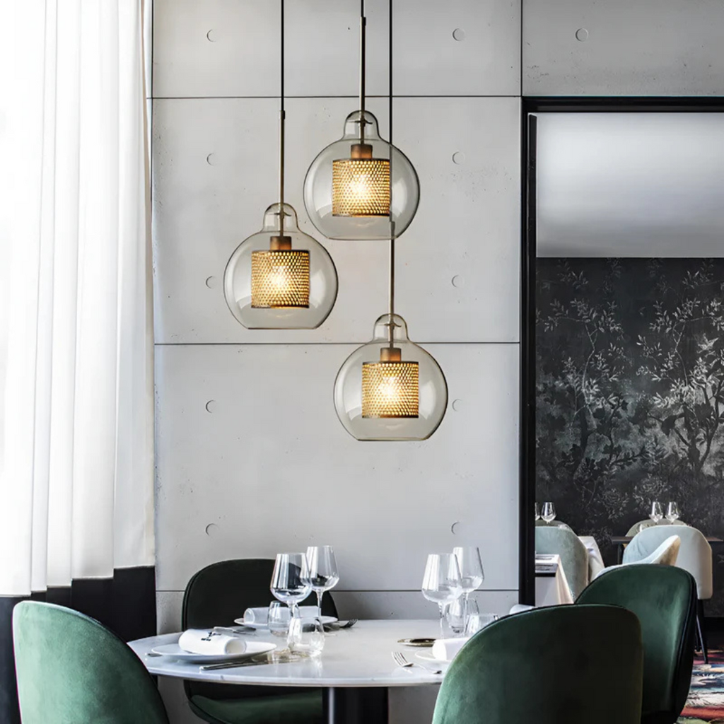 Lyrael Glas Pendelleuchte für Esszimmer im Vintage-Stil