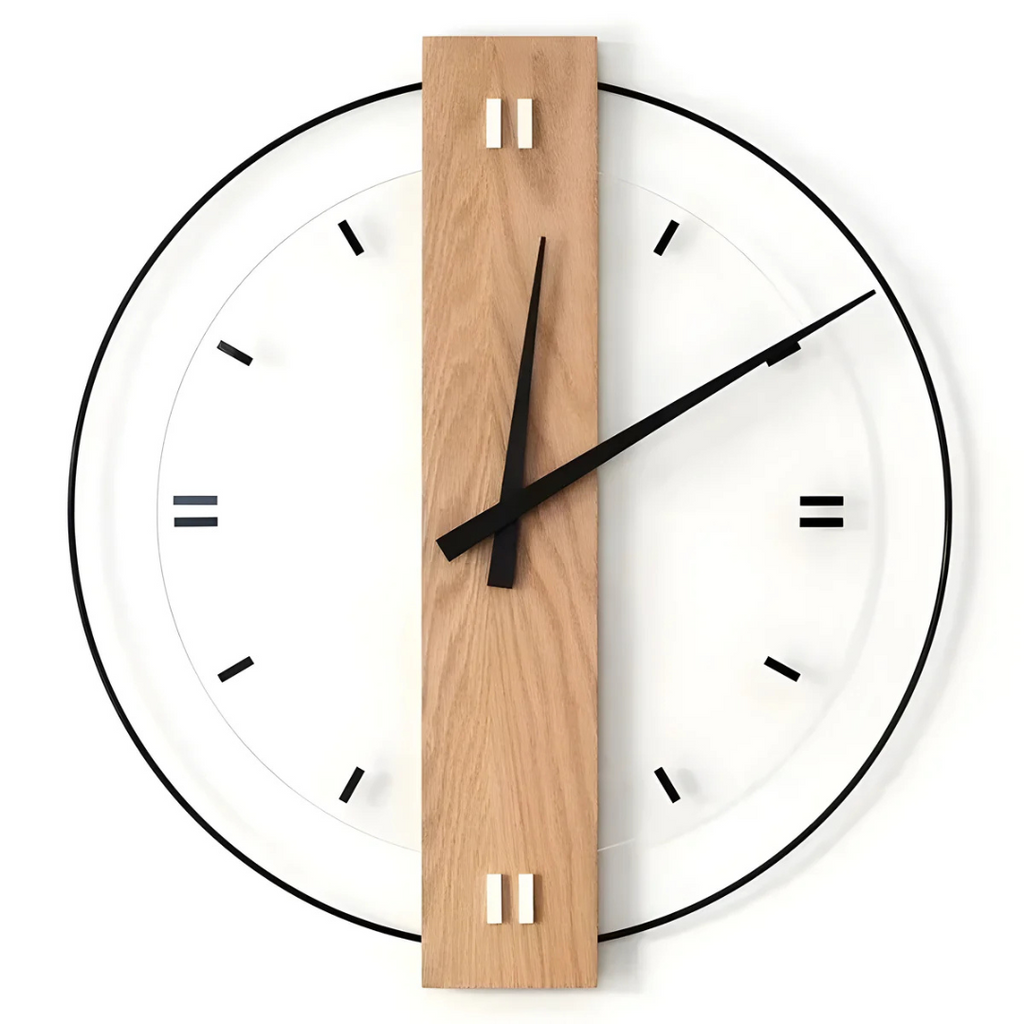 Averin Quiet Wall Clock Crafted From Wood For Living Room Decor
