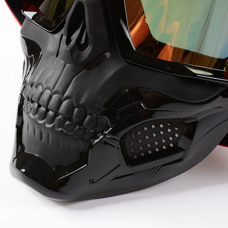 Maschera da moto a teschio — lente antiurto