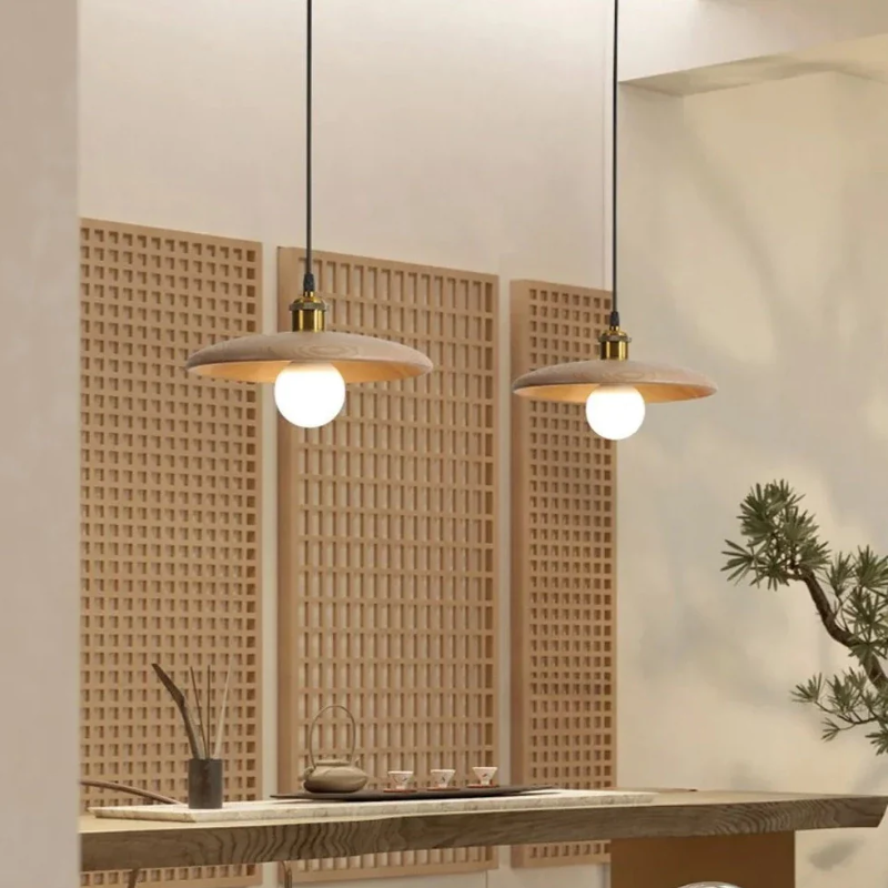 Mirell Wooden LED Hanging Light in Scandinavian Minimalist Style