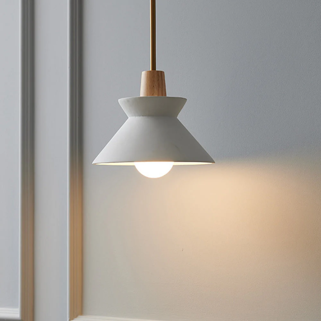 NovaLume Modern Pendant Light White Concrete For Dining Rooms