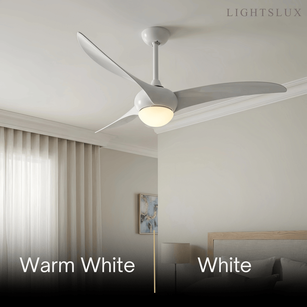 Modern Ceiling Fan Light with LED -- Walnut Wood Grain for Living Room - Flindria