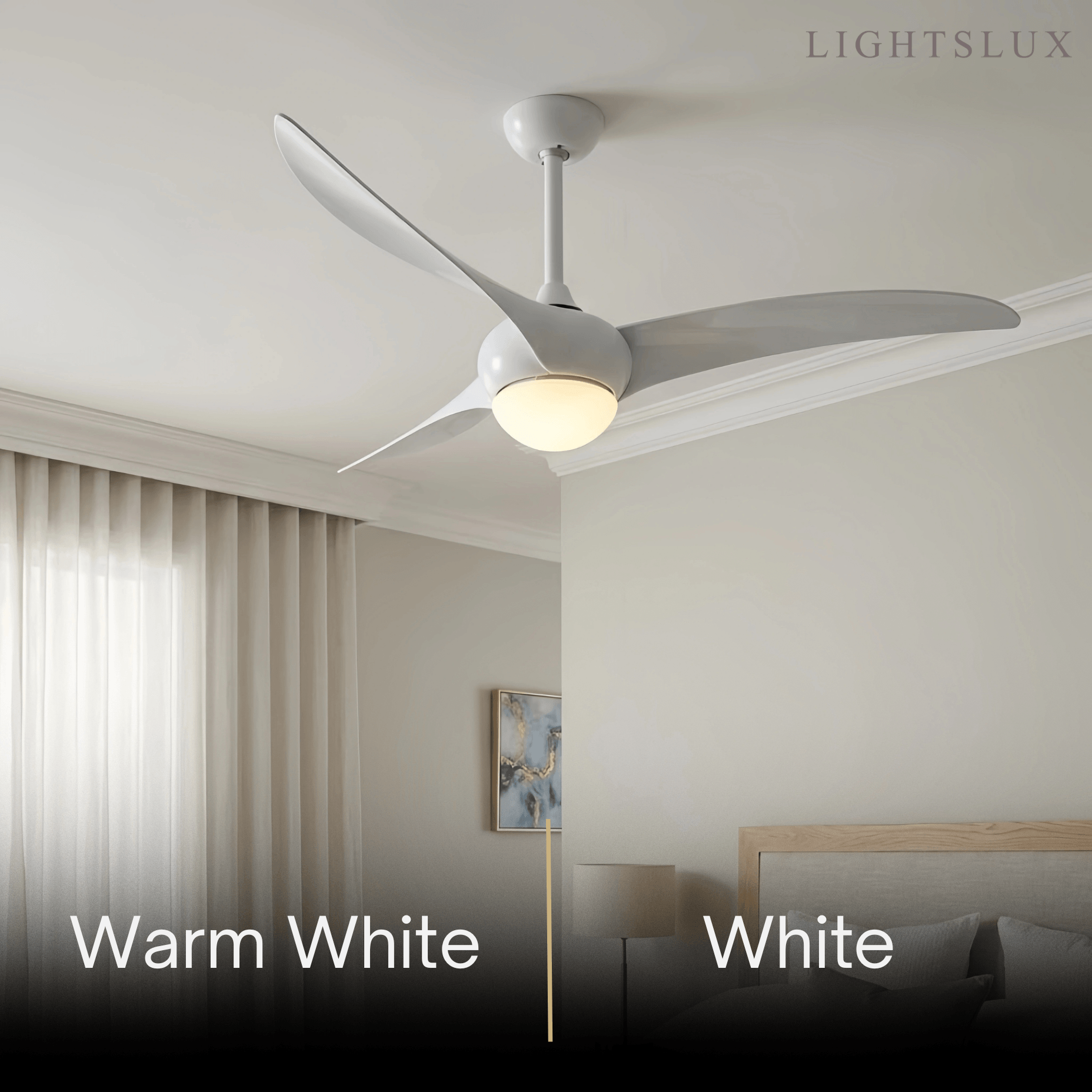 Modern Ceiling Fan Light with LED -- Walnut Wood Grain for Living Room - Flindria