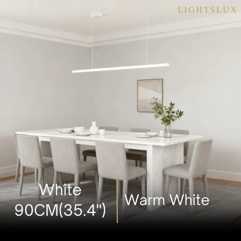 Modern LED Pendant Light – White/Black Metal/Glass for Dining Room - Flindria