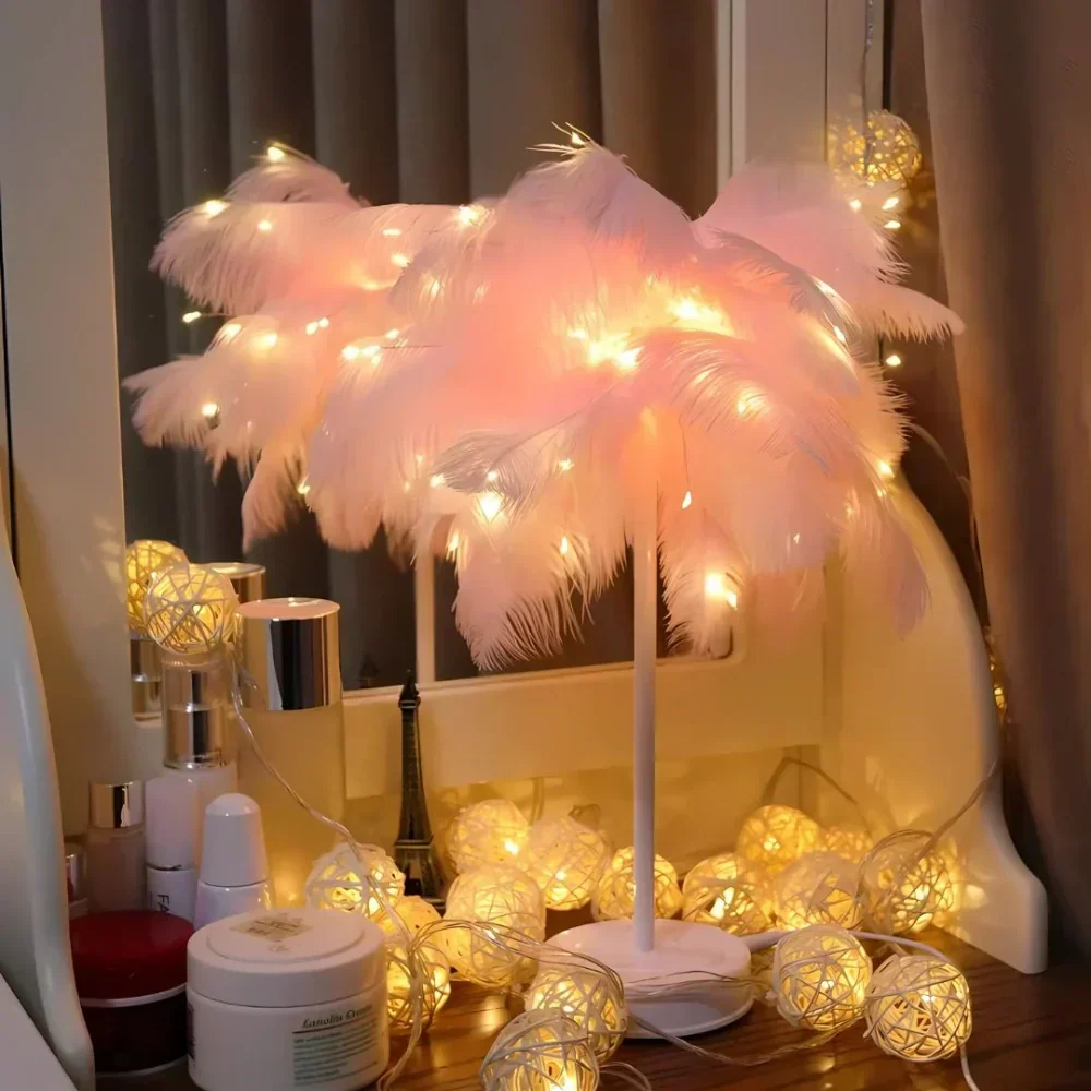 Aurora Feather Lamp — Elegant Soft-Glow Accent Lighting