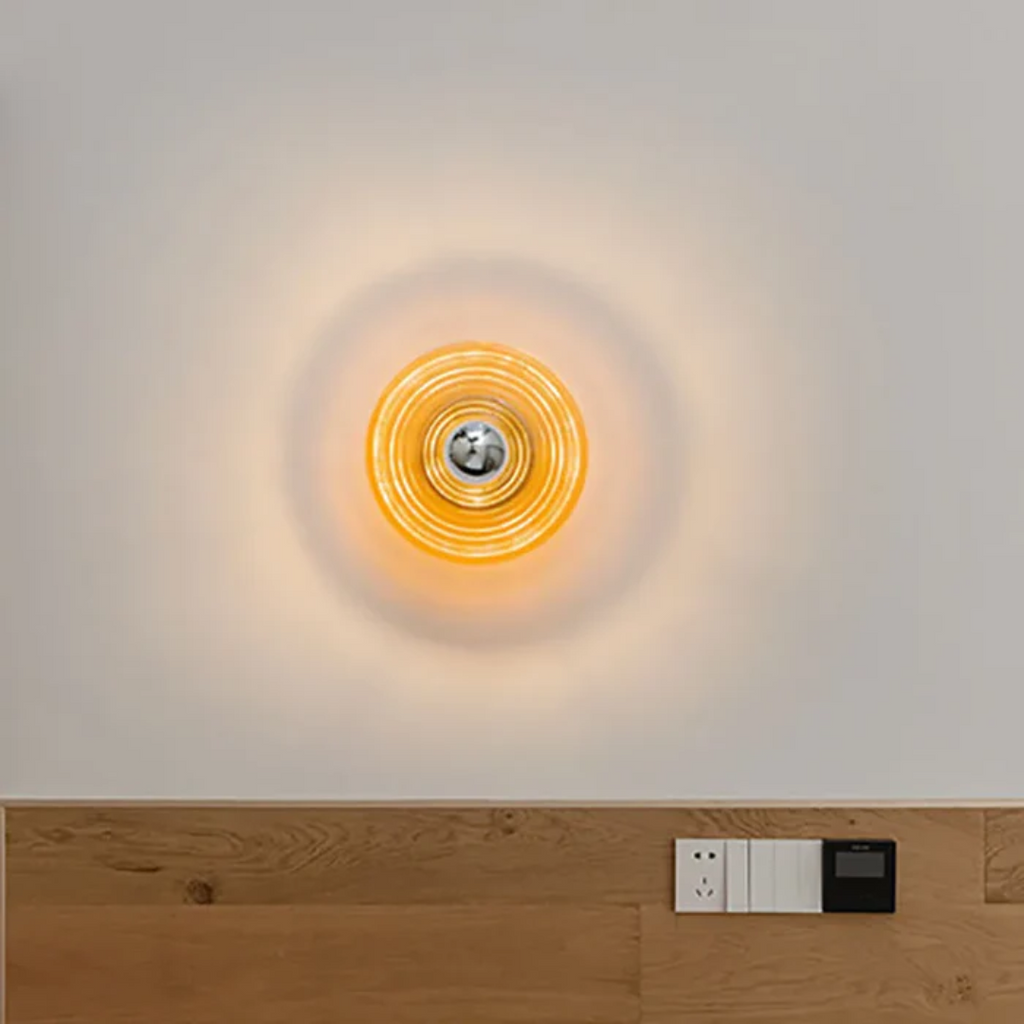 SolaraGlass Wall Lamp Featuring Warm Ambient Glow For Living Rooms And Bedrooms