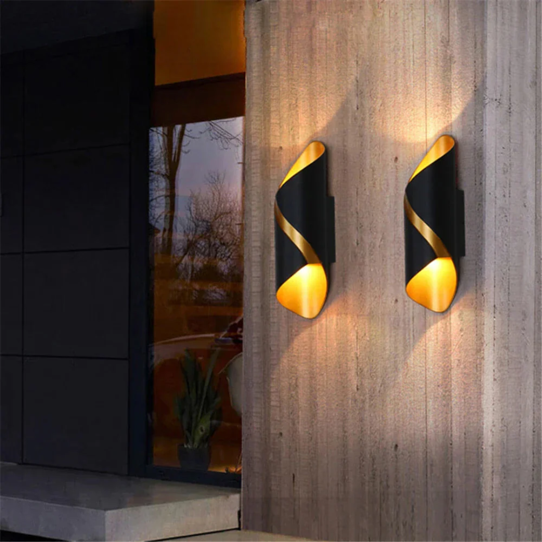 NexaLume Exterior Wall Light With Wave Pattern For Outdoor Spaces