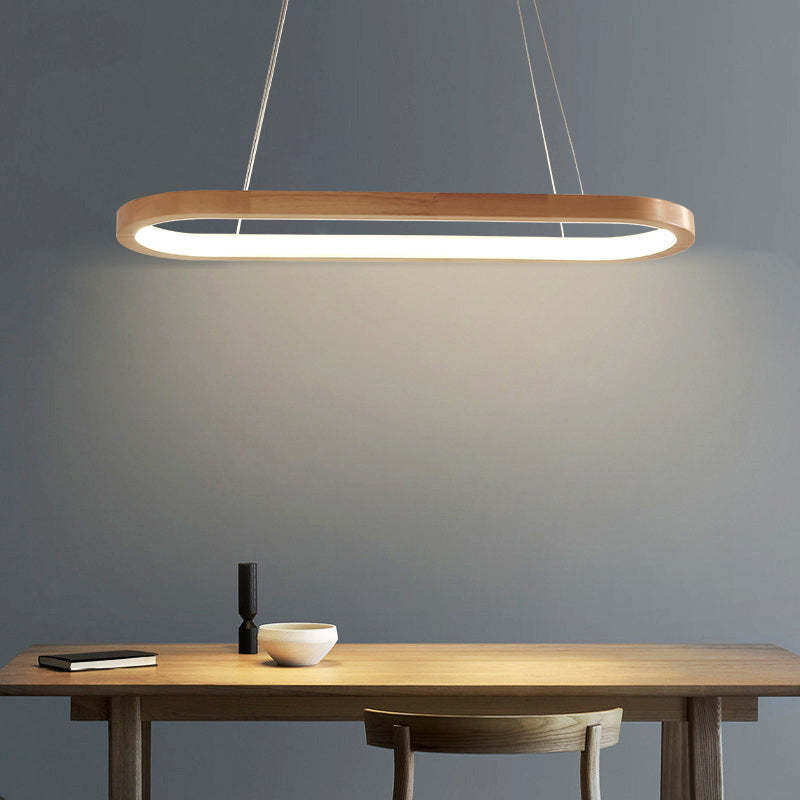 LumaWood Wooden Finish LED Pendant Light — Subtle Metal Accents