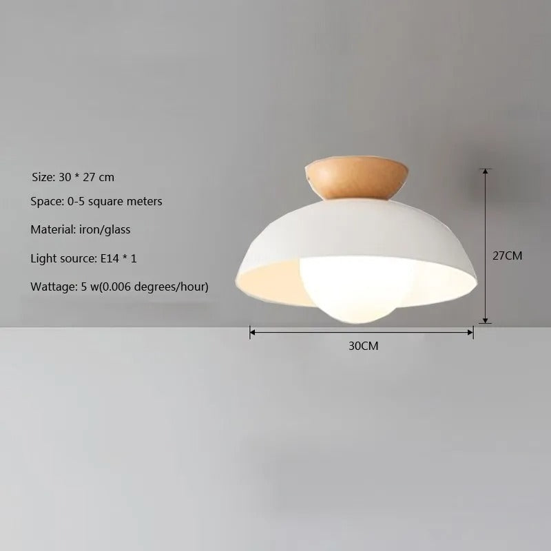 NordicLume Minimalist Ceiling Light With Wood Iron Finish