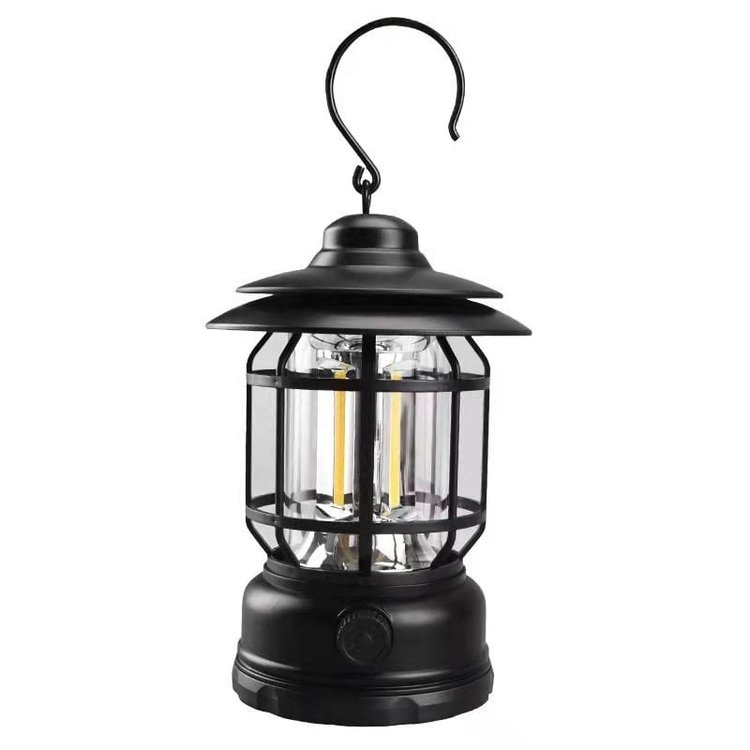 Przenośna lampa kempingowa w stylu retro — design żyrandola, blask 360°