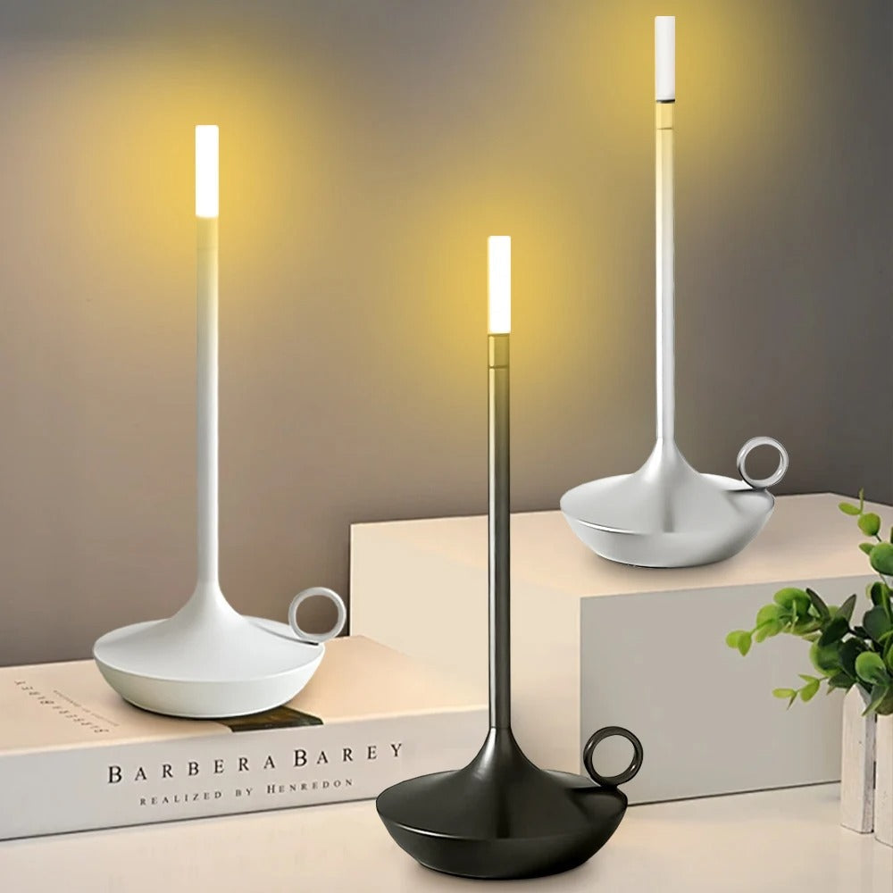 Lampada da tavolo LED vintage — design ricaricabile senza fili, interruttore touch e ricarica USB