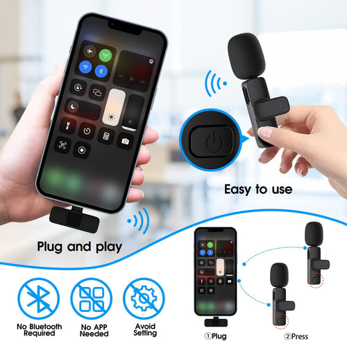 2-pack trådlösa mikrofoner för iPhone och iPad | Filindra