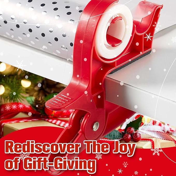 Cadeau-inpaktool voor op tafel met kerst — ingebouwde tapehouders