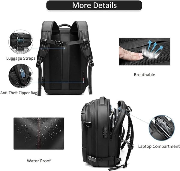 60-L-Vakuum-Kompressionsrucksack - Erweiterbare Business-Reisetasche