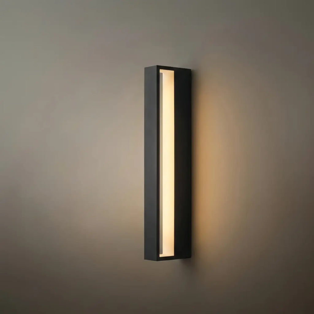 Modern Rectangular Outdoor Wall Lamp – Metal Sensor Light Garden/Patio - Flindria