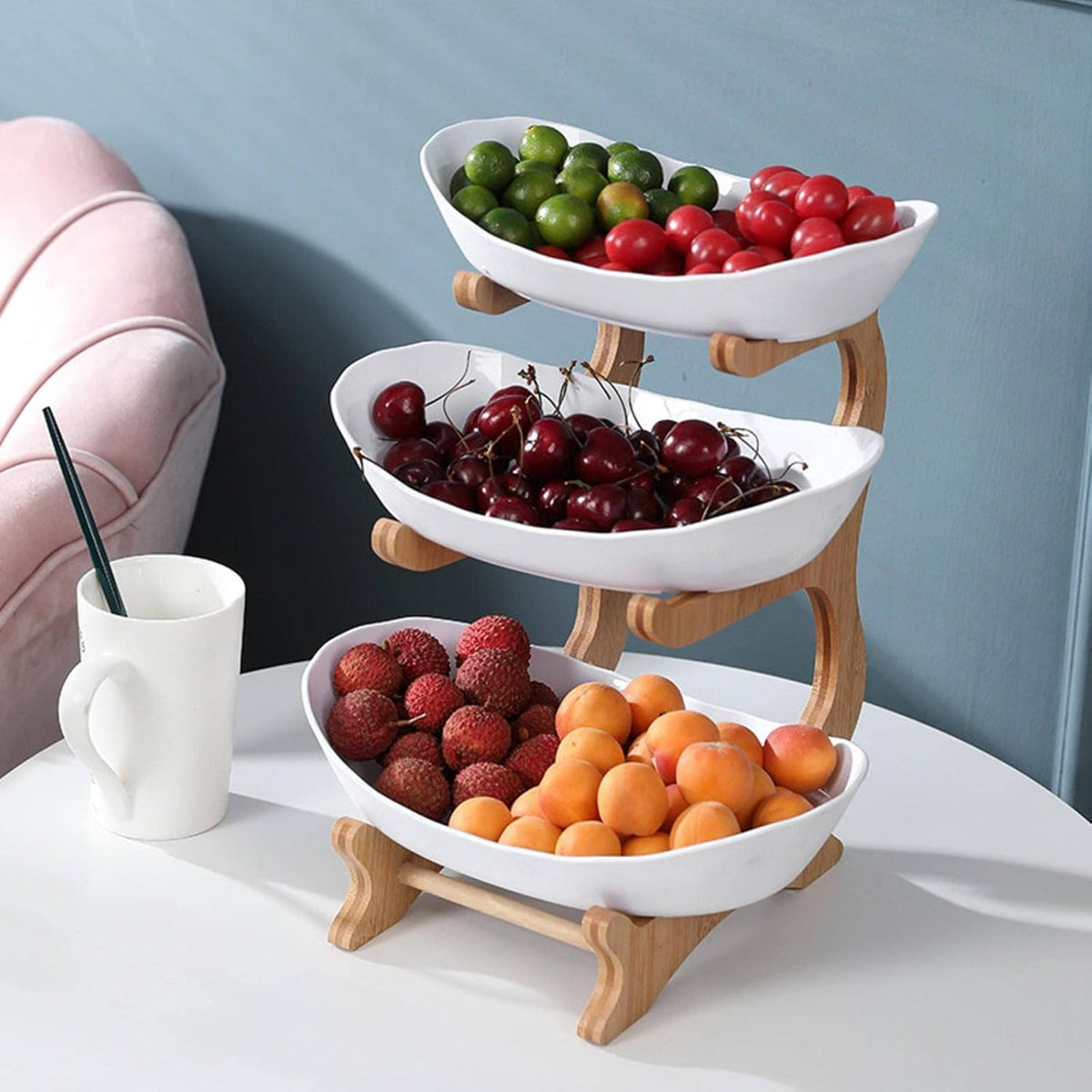 Présentoir à fruits métallique à étages FruitTower — Design peu encombrant