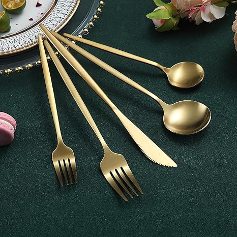 Minimalist Flatware Set — Clean Sleek Lines, Contemporary Design