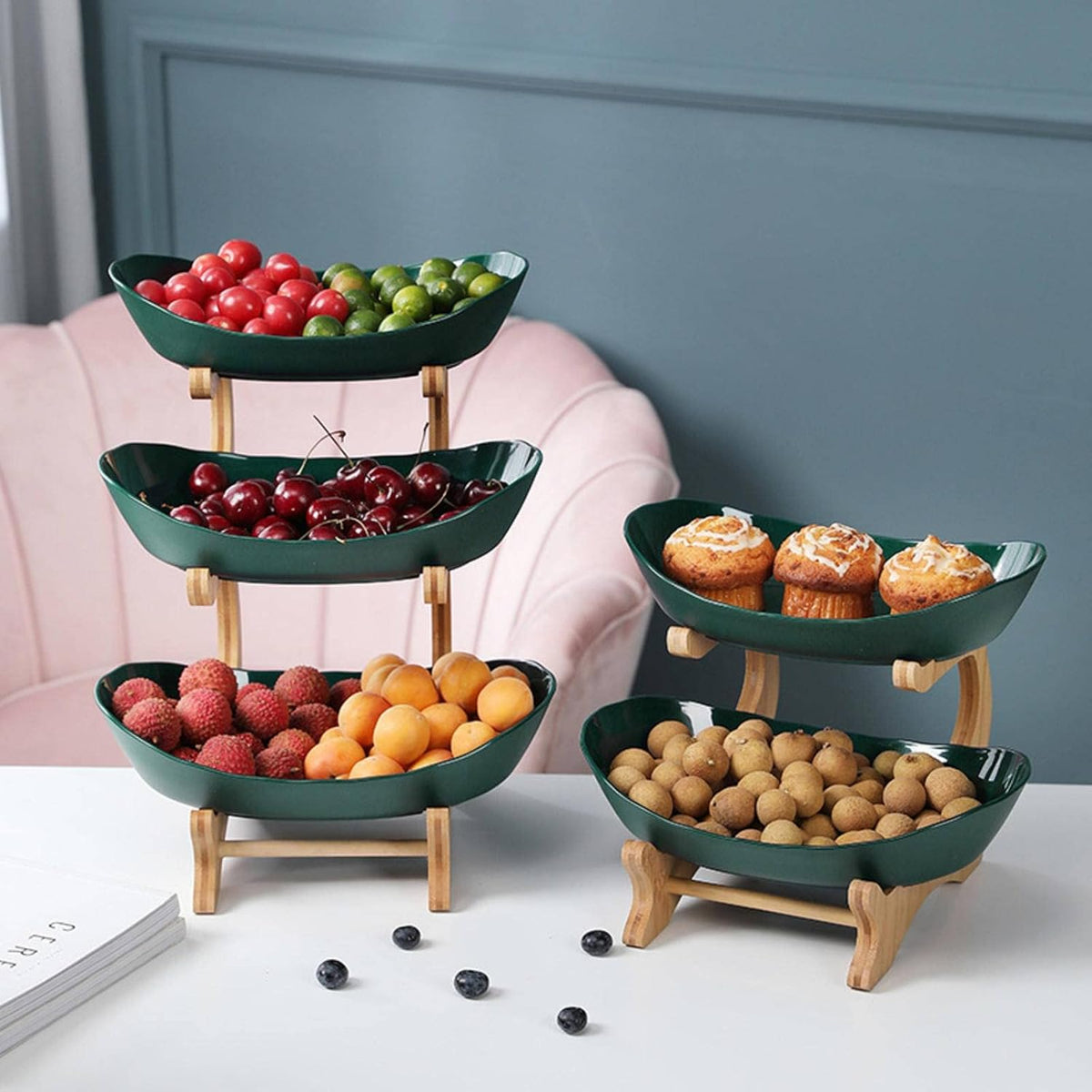 Présentoir à fruits métallique à étages FruitTower — Design peu encombrant