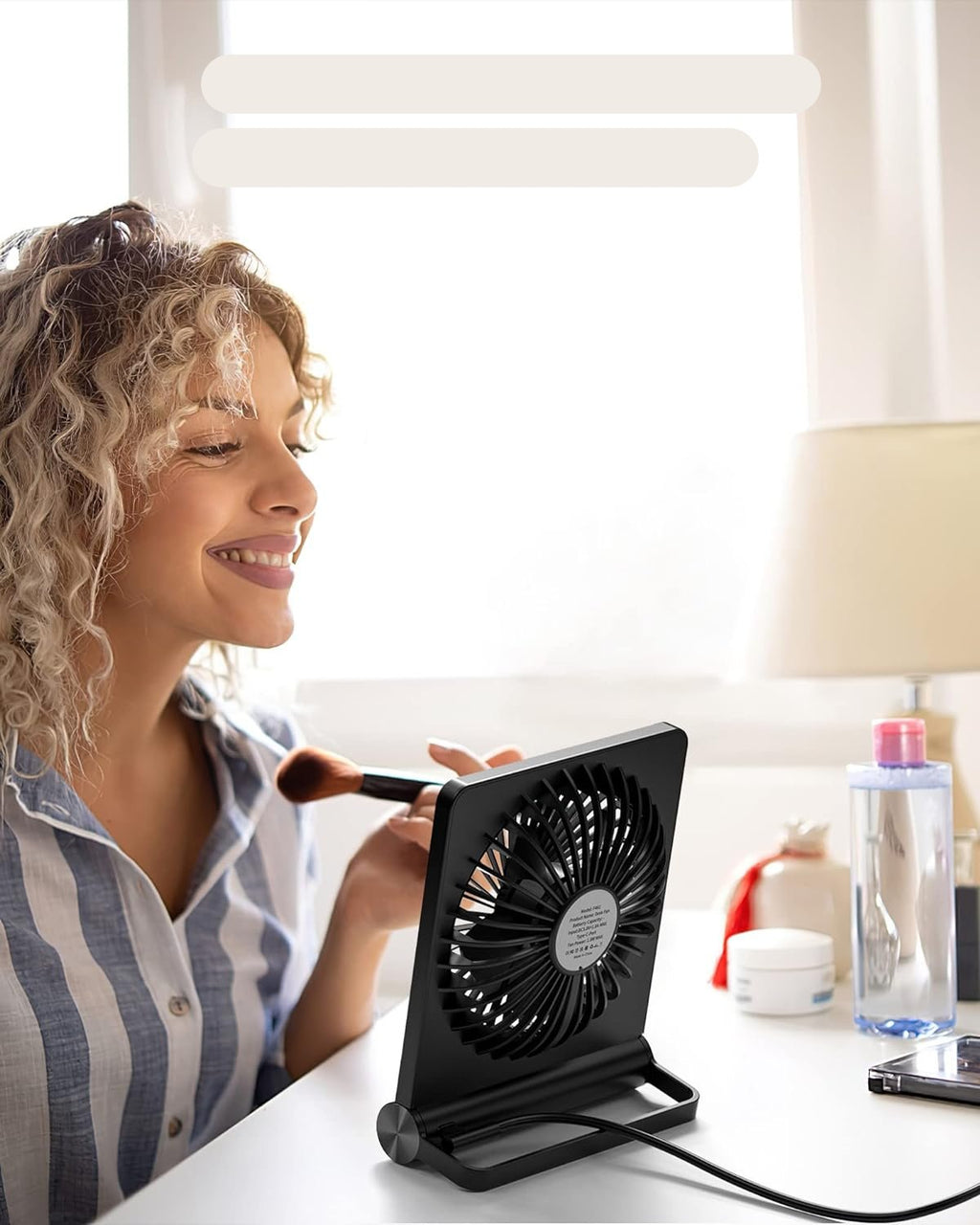 BREEZEQUIET Compact Table Fan — Ultra-Quiet, Powerful Airflow