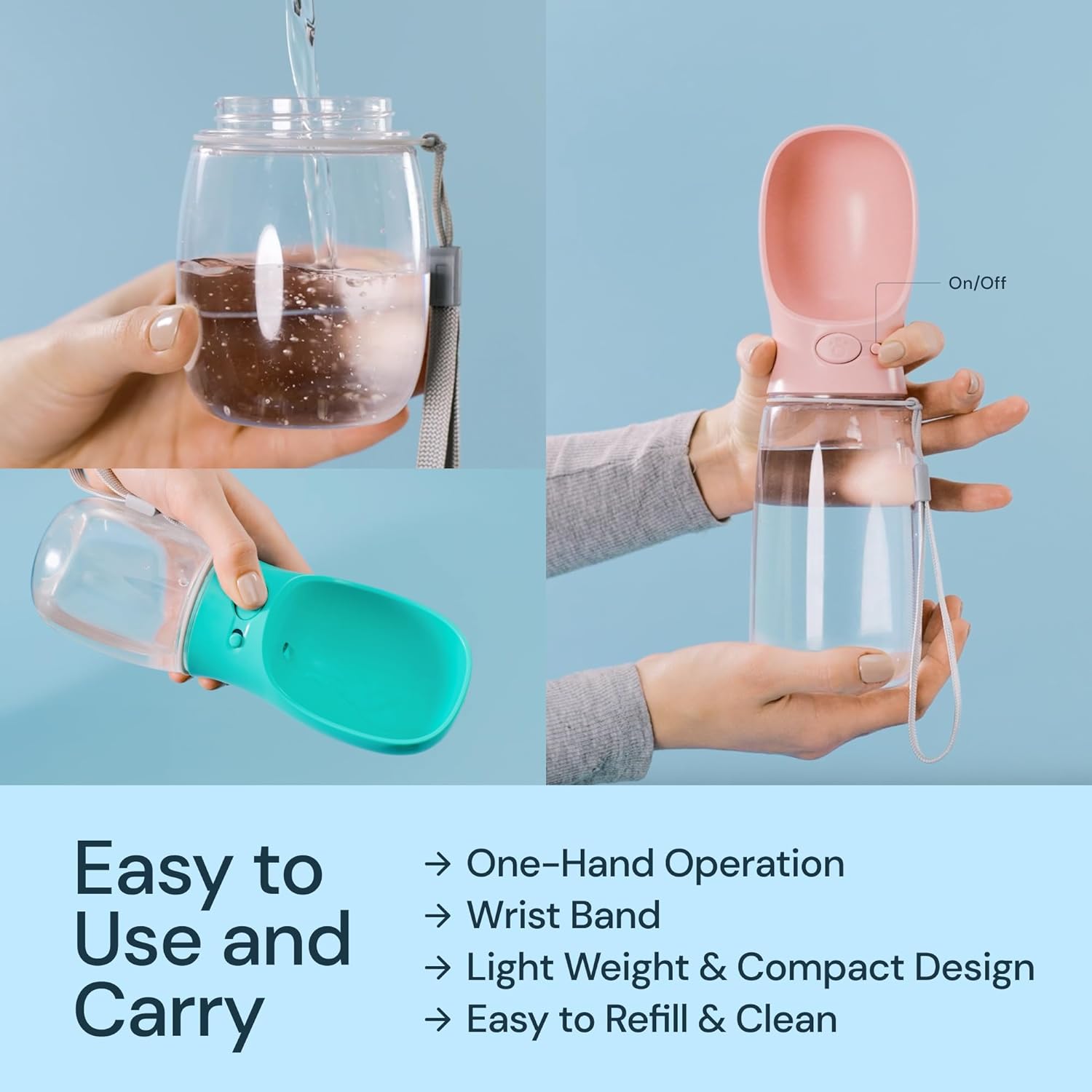 19 oz portable water bottle for dogs | Filindra