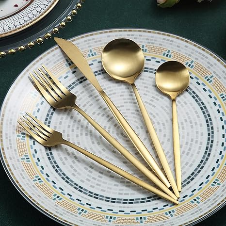 Minimalist Flatware Set — Clean Sleek Lines, Contemporary Design