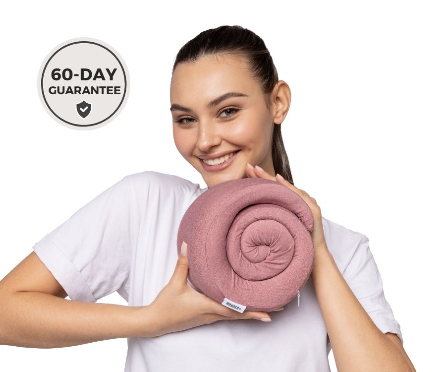 Almofada de viagem para o pescoço em espuma viscoelástica — Ajuste ergonómico e formato compacto para transportar