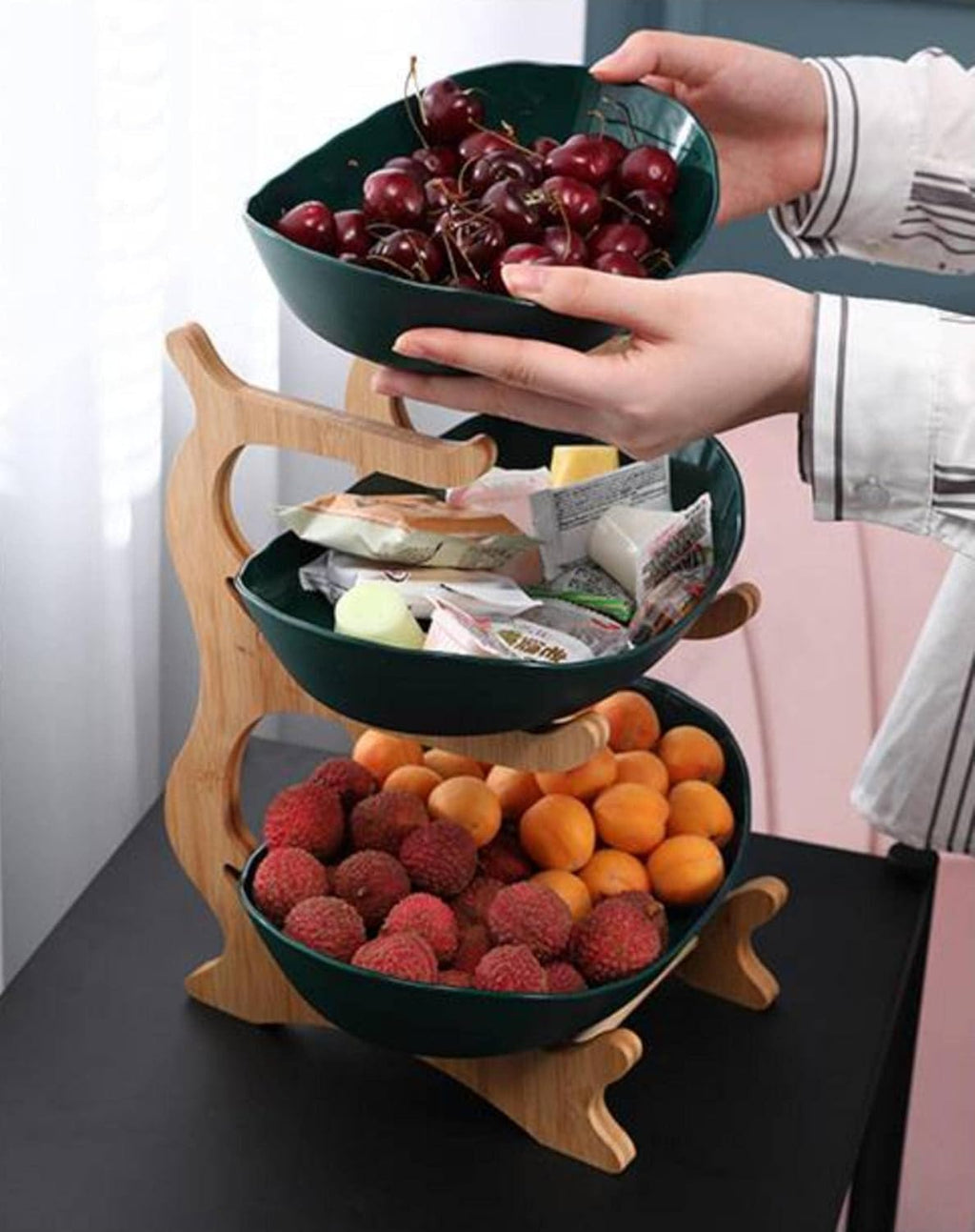 Présentoir à fruits métallique à étages FruitTower — Design peu encombrant