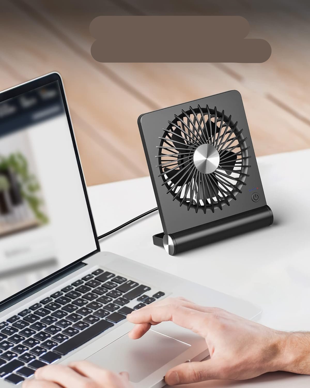 BREEZEQUIET Compact Table Fan — Ultra-Quiet, Powerful Airflow