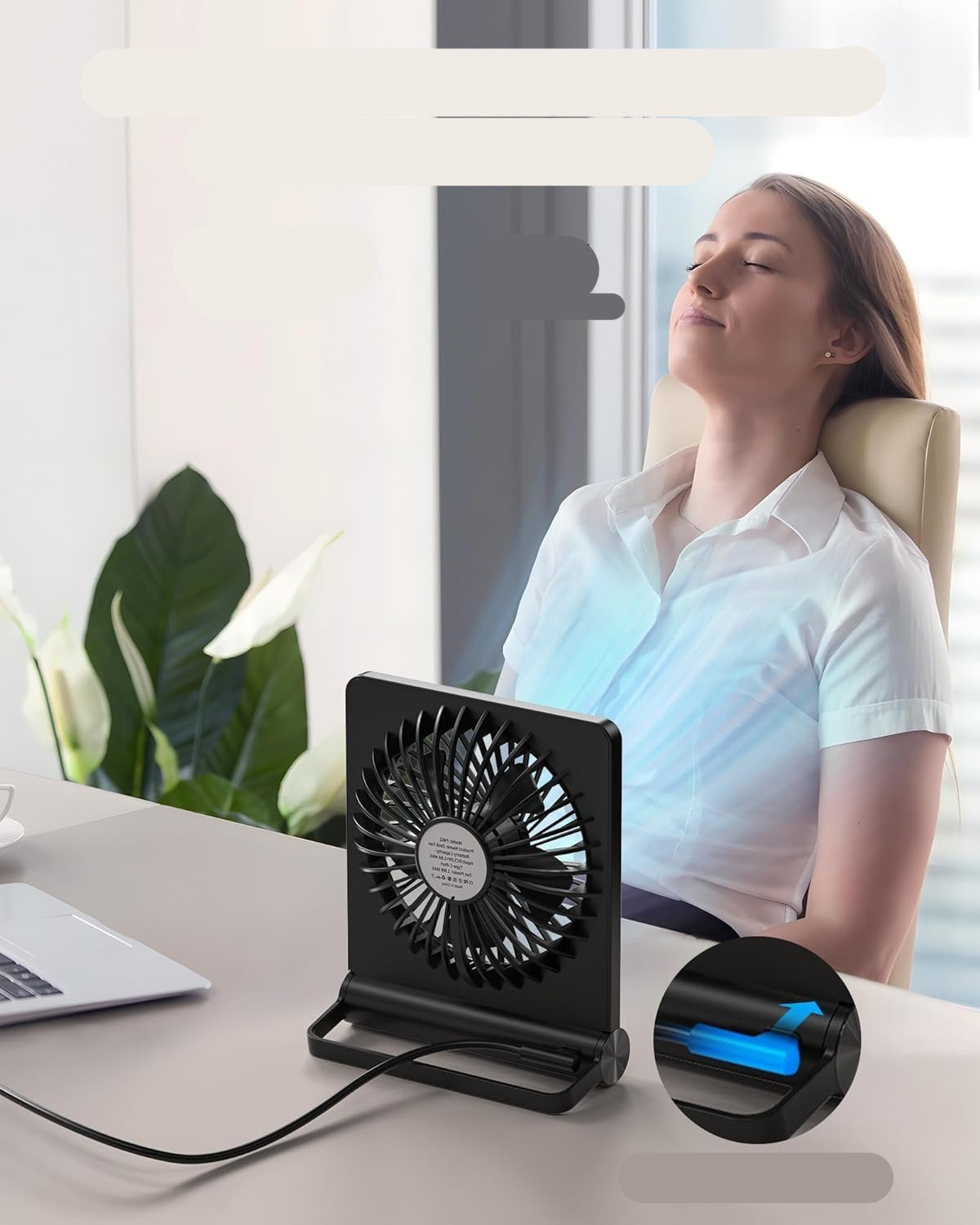 BREEZEQUIET Compact Table Fan — Ultra-Quiet, Powerful Airflow