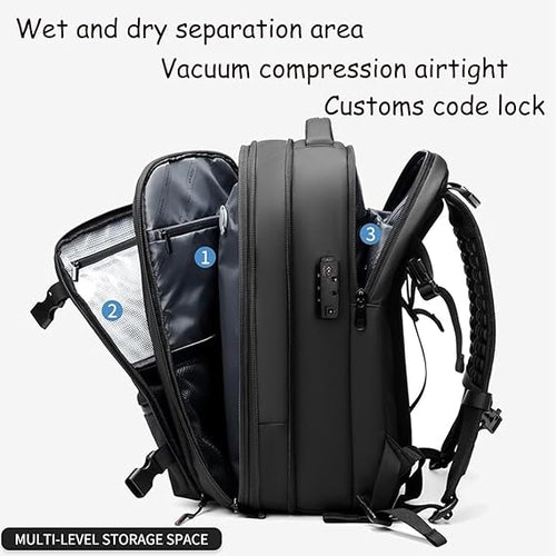 60-L-Vakuum-Kompressionsrucksack - Erweiterbare Business-Reisetasche