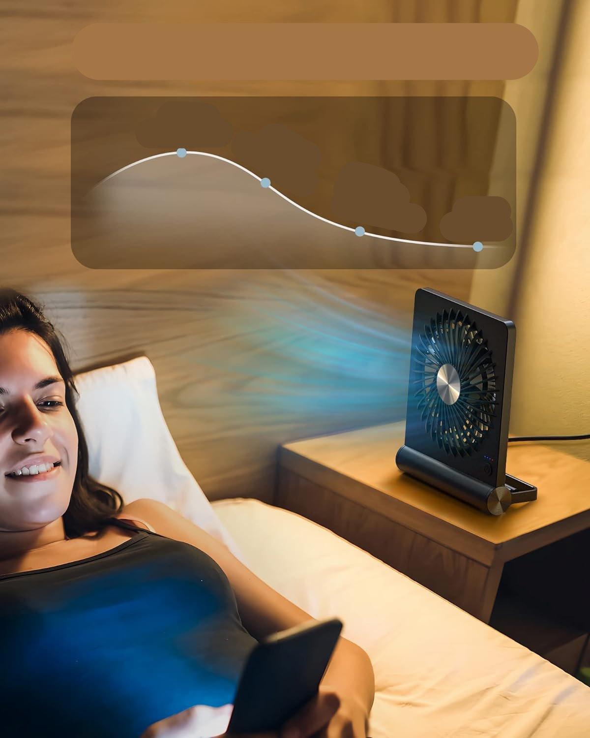 BREEZEQUIET Compact Table Fan — Ultra-Quiet, Powerful Airflow