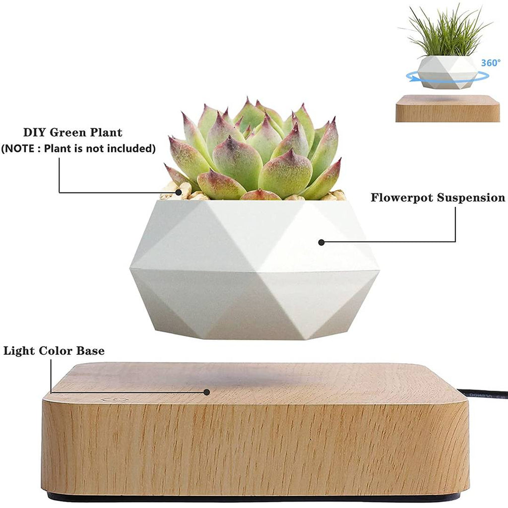 Lewitująca doniczka bonsai — magnetyczna, obracająca się o 360° donica