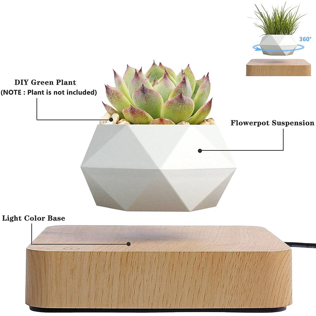 Lewitująca doniczka bonsai — magnetyczna, obracająca się o 360° donica