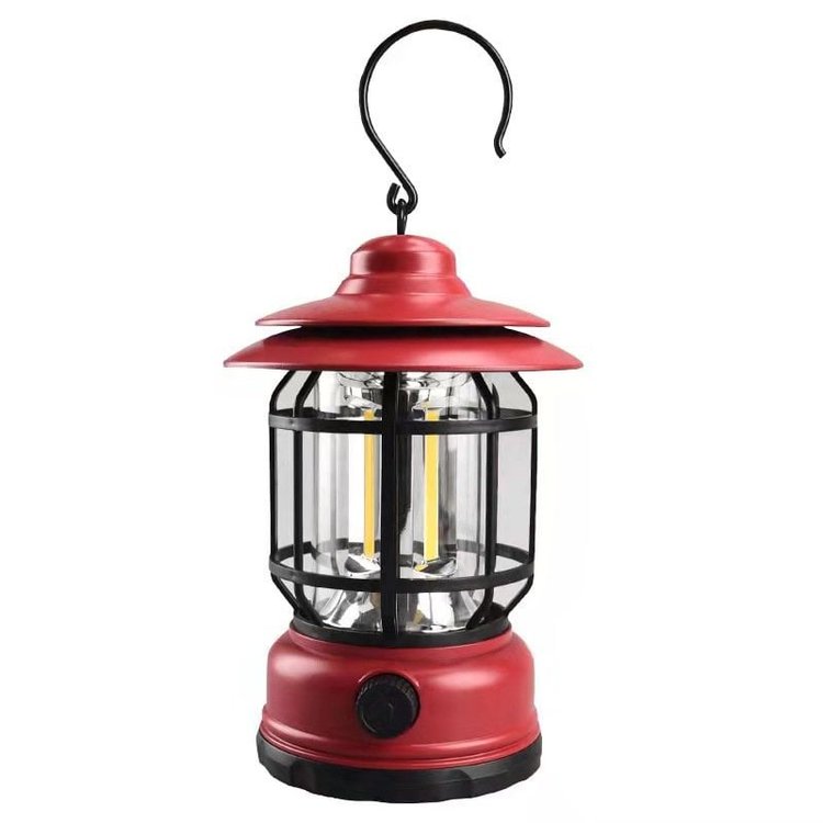Przenośna lampa kempingowa w stylu retro — design żyrandola, blask 360°