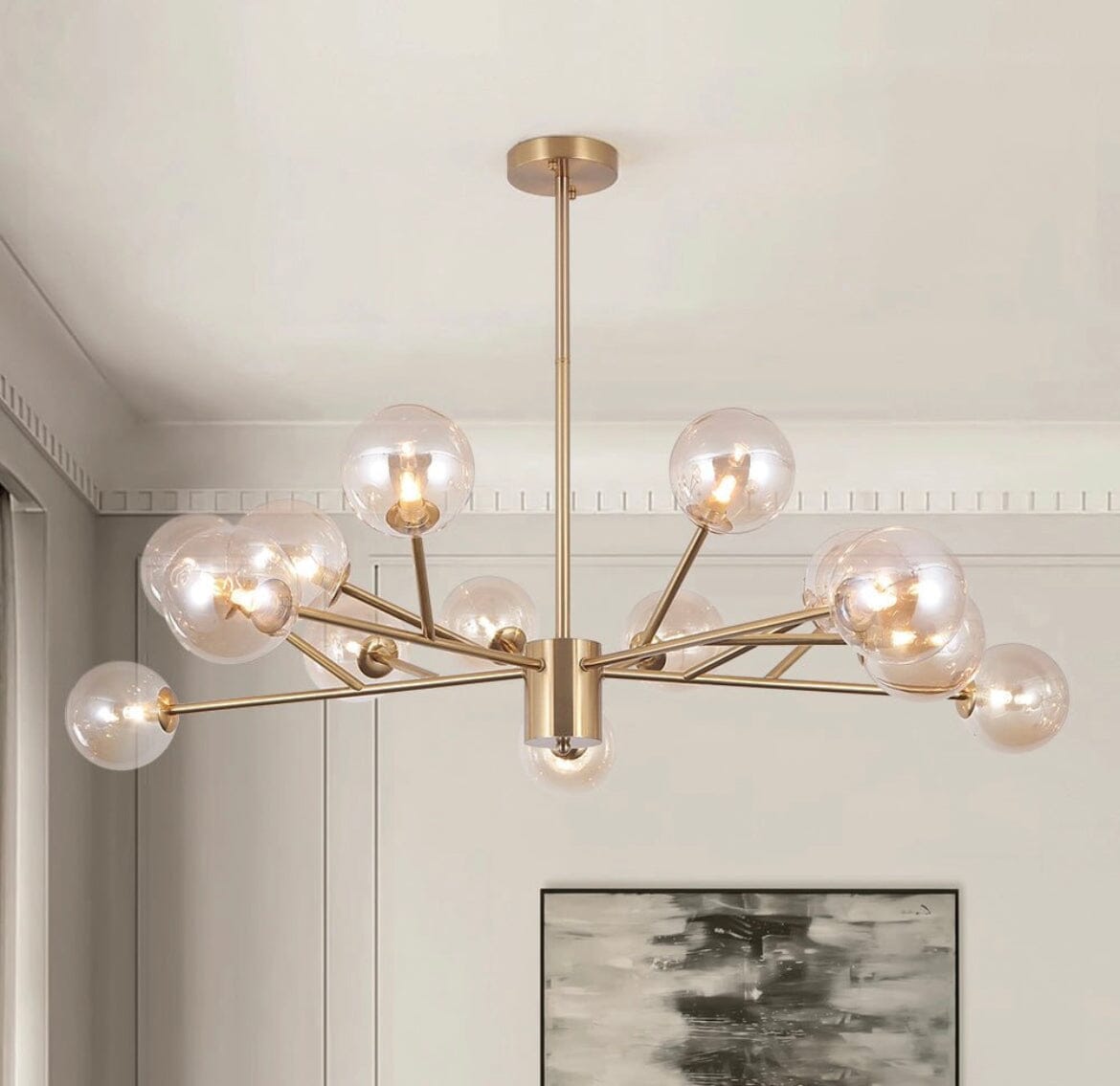 Lustre Sputnik Flint — suspension linéaire à 15 lumières, à intensité variable