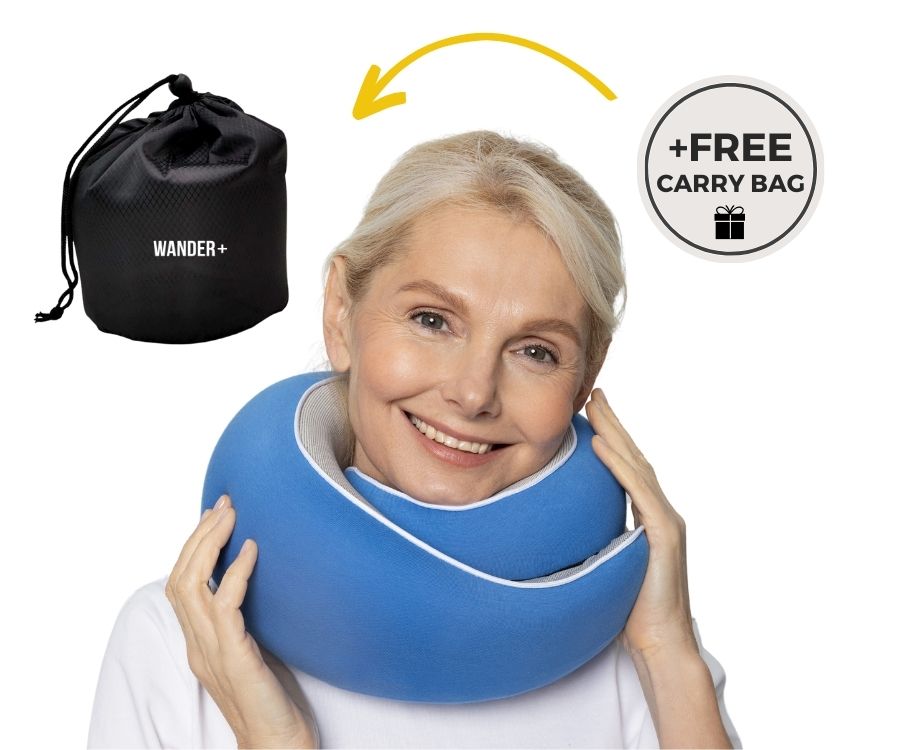 Memory Foam Travel Neck Pillow — Ergonomic Contour Fit, Compact Carry Size