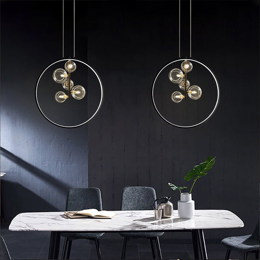Kirra Schwarze Matte Glas Globe Pendelleuchte für moderne Flure