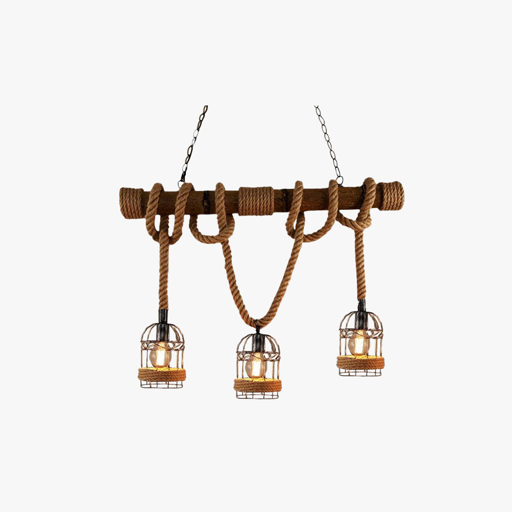 AstraLume Vintage Wood and Metal Pendant Light