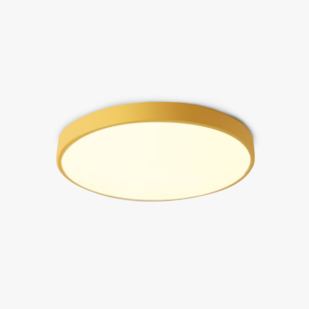 Morandi moderne runde LED-Deckenleuchte, rosa-graues Metall