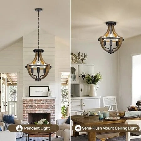 Orenda Rustic Farmhouse Chandelier With Iron Finish Dining Rooms