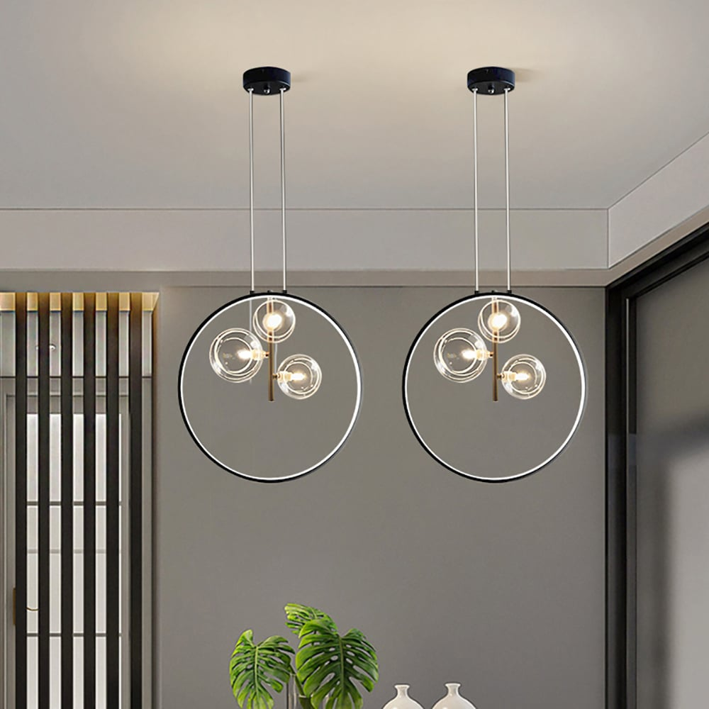 Kirra Schwarze Matte Glas Globe Pendelleuchte für moderne Flure