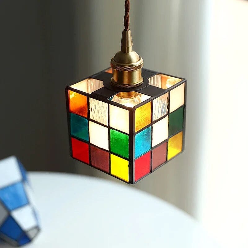 PrismCube Glass Pendant Light For Retro Style Home Decor