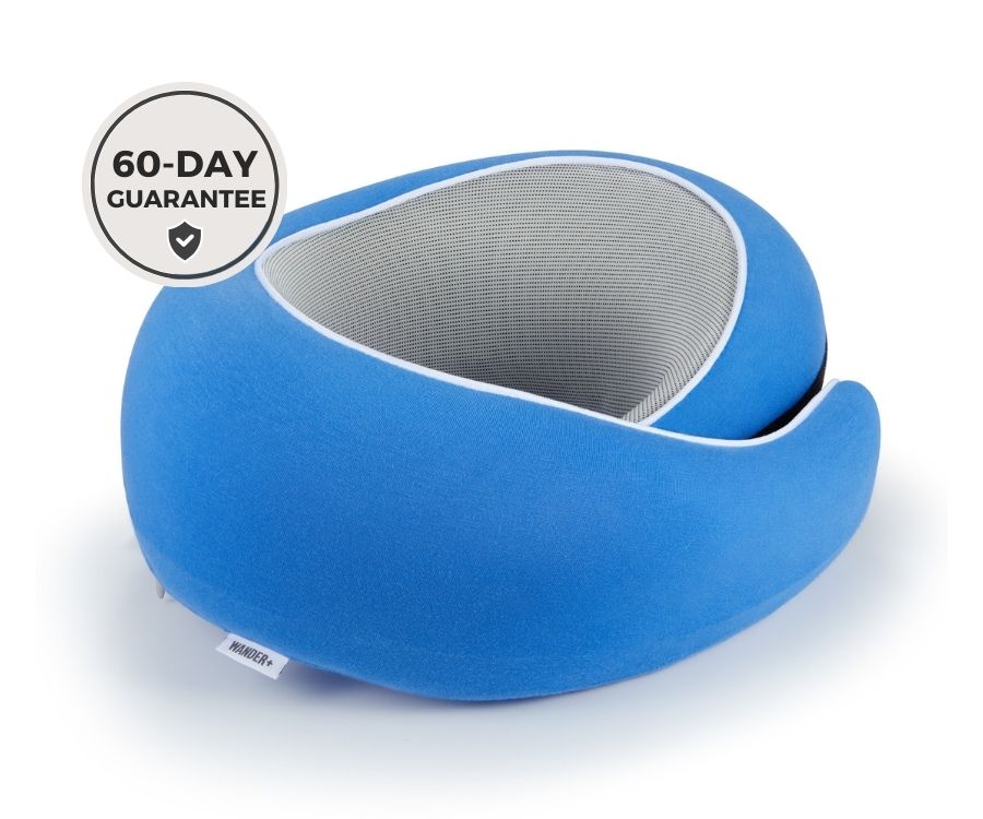 Almofada de viagem para o pescoço em espuma viscoelástica — Ajuste ergonómico e formato compacto para transportar