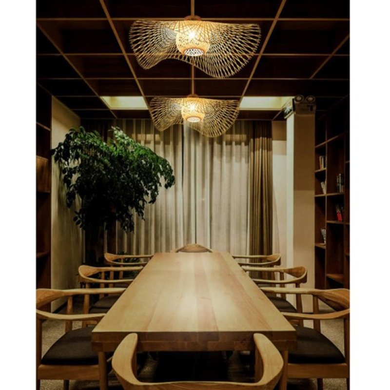 Nokari Rattan Pendant Light — Japanese Style Boho Design, Warm Glow