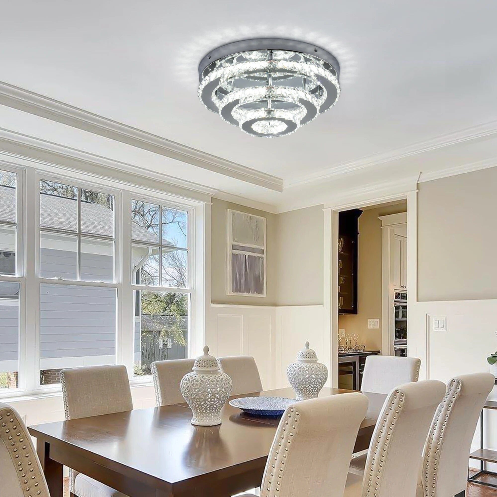 Lyra Crystal Chandelier With K9 Crystals In Round Silhouette For Modern Spaces