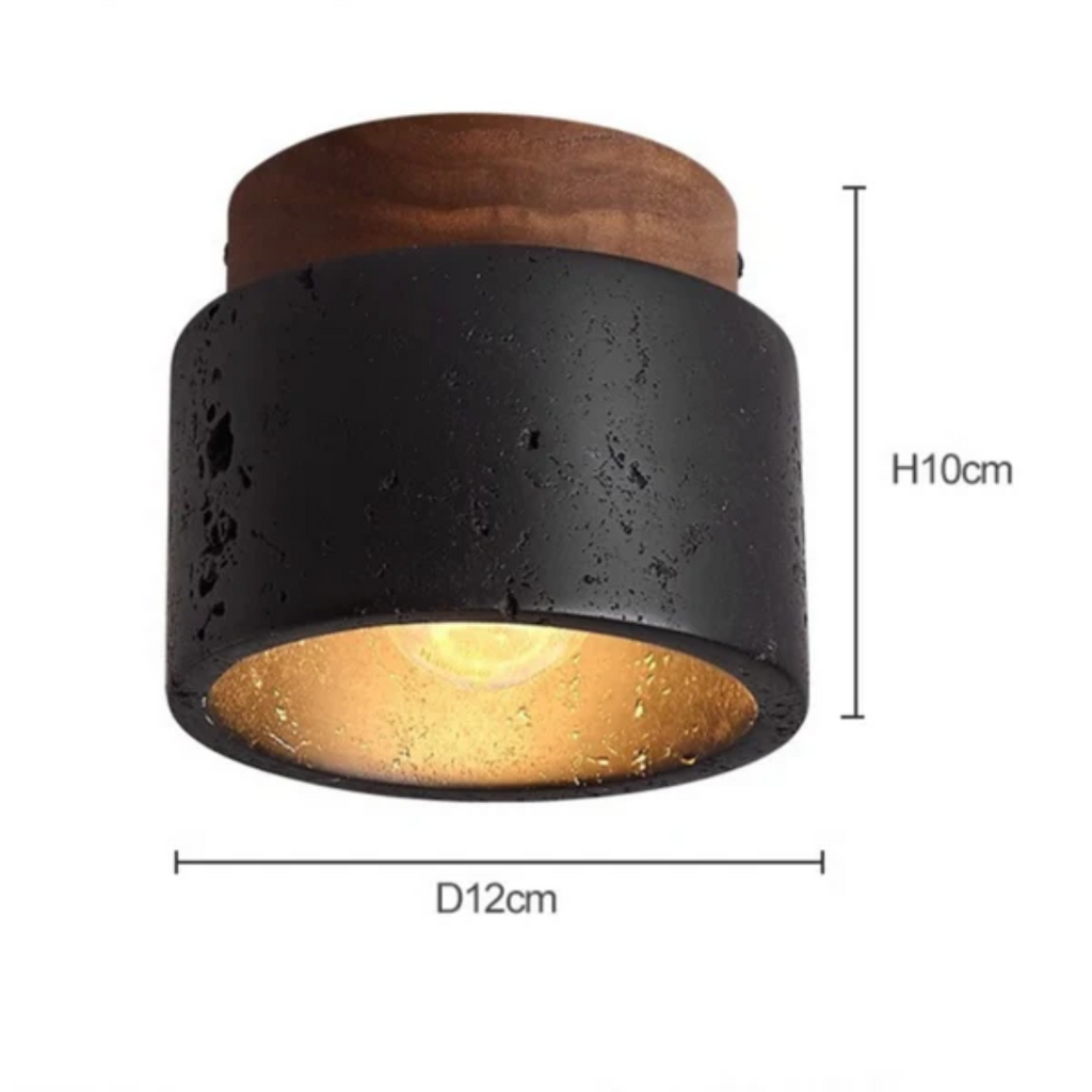 StoneVale Stone Look Ceiling Light For Hallways And Living Areas, 12 Cm Diameter