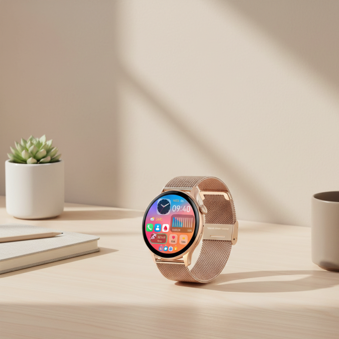 Wodoodporny damski smartwatch AMOLED — funkcja rozmów przez Bluetooth
