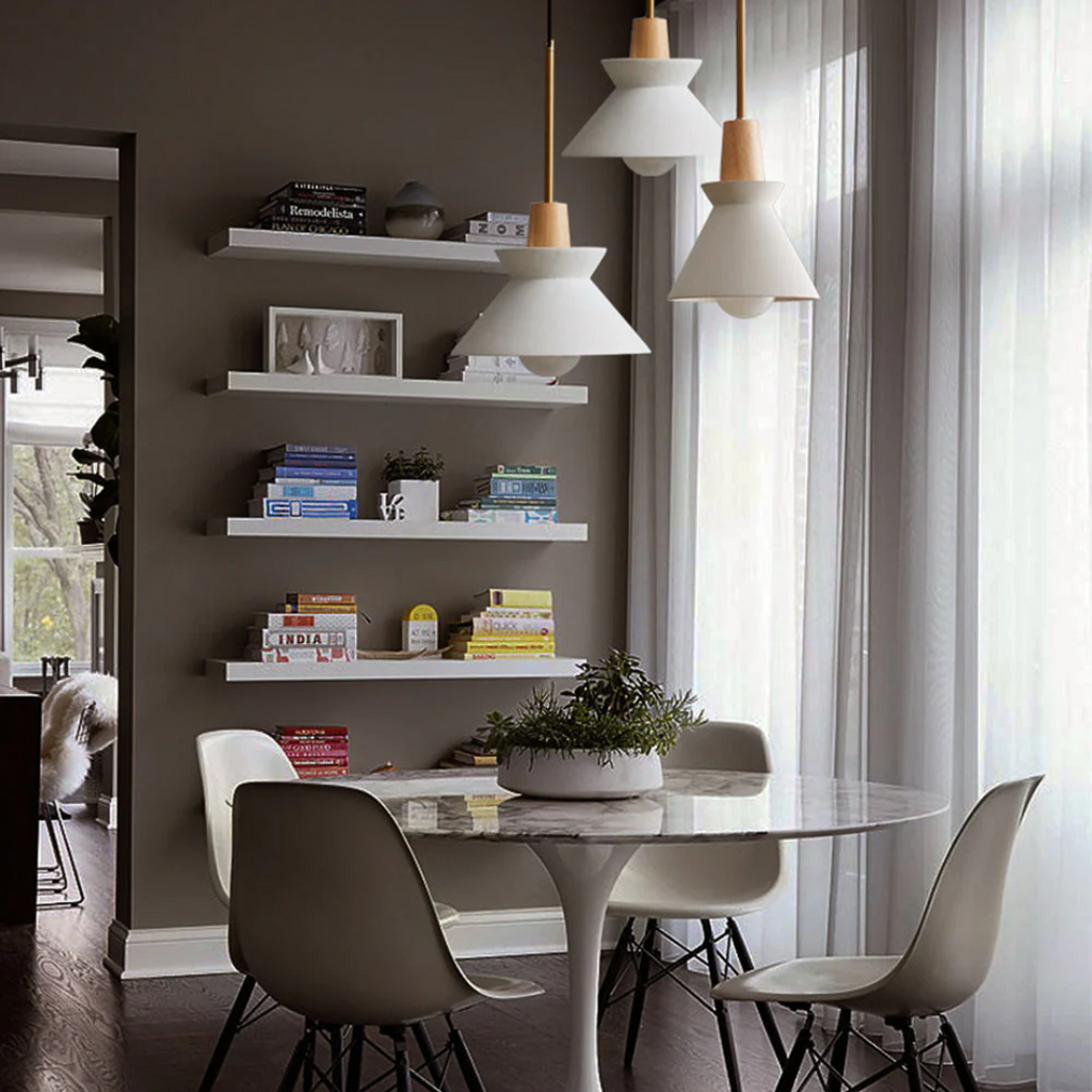 NovaLume Modern Pendant Light White Concrete For Dining Rooms