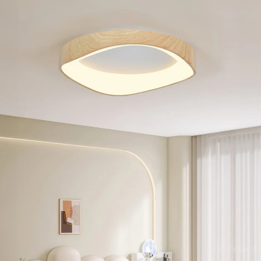 Vestra Nordic LED Ceiling Fixture Showcases Wood And Clear Acrylic Finish