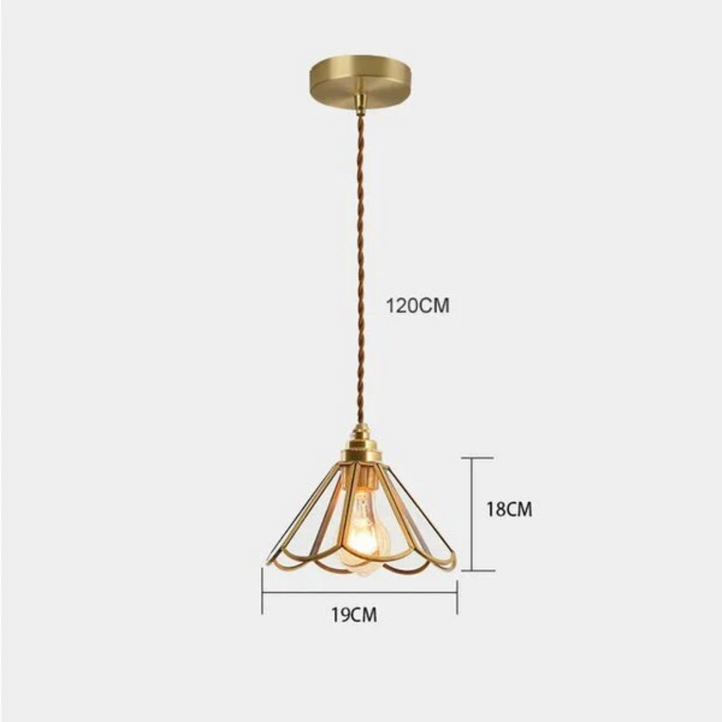 Lunara Dining Room Pendant Light With Stained Glass Design